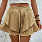 Dames Ruche Gelaagde Vloeiende Shorts