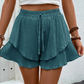 Dames Ruche Gelaagde Vloeiende Shorts