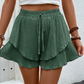 Dames Ruche Gelaagde Vloeiende Shorts