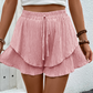 Dames Ruche Gelaagde Vloeiende Shorts