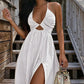 Dames Zomer Sexy V-Hals Maxi Jurk