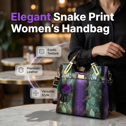 Elegante shopper van PU-leer met slangenprint