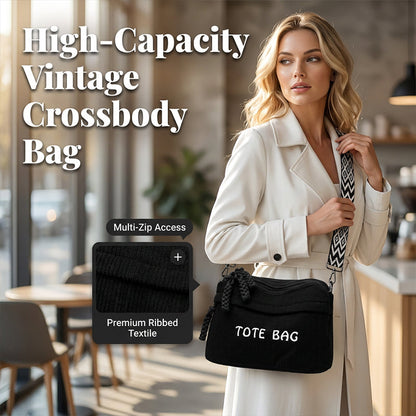 Vintage crossbodytas met grote capaciteit voor dames