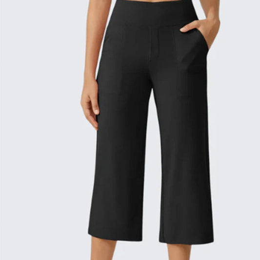 Dames casual cropped broek met wijde pijpen