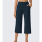Dames casual cropped broek met wijde pijpen