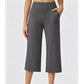 Dames casual cropped broek met wijde pijpen