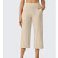 Dames casual cropped broek met wijde pijpen