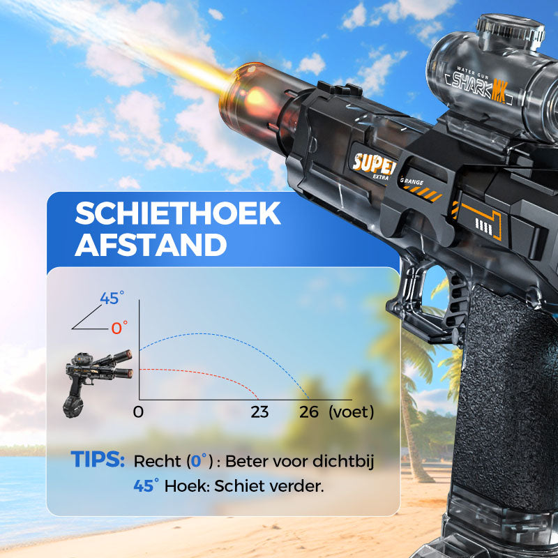 ❄️50% KORTING🔫Zomerfresh – Dit waterpistool drinkt zelf uit de emmer en spuit non-stop door! Dompel 'm 1 seconde, trek de trekker over, en 10 meter lang regent het ijskoud verzet!