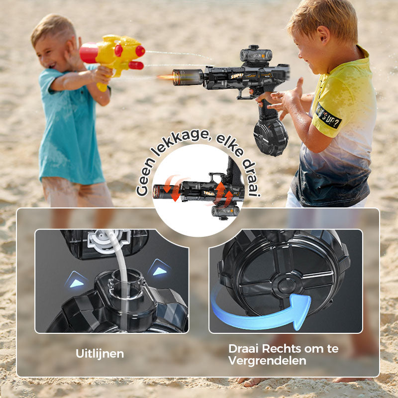 ❄️50% KORTING🔫Zomerfresh – Dit waterpistool drinkt zelf uit de emmer en spuit non-stop door! Dompel 'm 1 seconde, trek de trekker over, en 10 meter lang regent het ijskoud verzet!