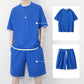 🎉 TIJDELIJK 50% KORTING! 👕 Heren set met waffel-breit T-shirt en shorts – koelende stof en relaxed pasvorm ontwerp 💙