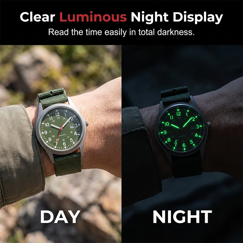 📢 50% KORTING !! ⌚ Heren kwartshorloge met lichtgevend display.