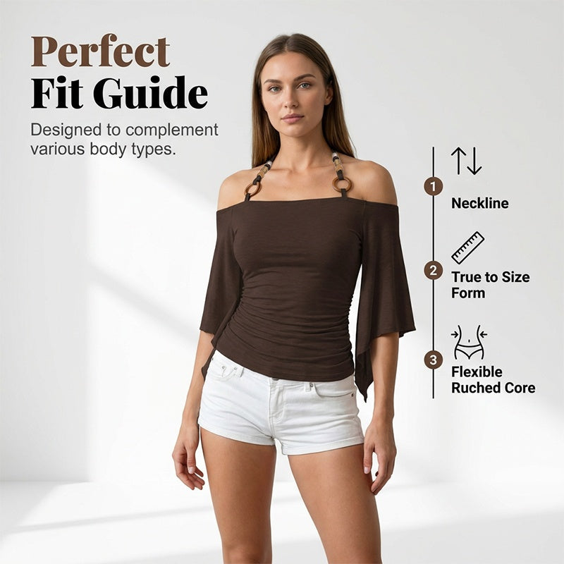 Off-the-shoulder haltertop voor dames