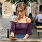 Off-the-shoulder haltertop voor dames