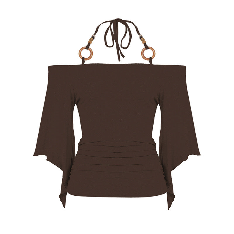 Off-the-shoulder haltertop voor dames