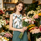 Dames set met bloemenprint top en wijde broek