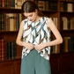 Dames set met bloemenprint top en wijde broek