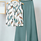 Dames set met bloemenprint top en wijde broek