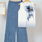 Dames set met bloemenprint top en wijde broek