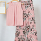 Dames set met bloemenprint top en wijde broek