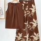 Dames set met bloemenprint top en wijde broek