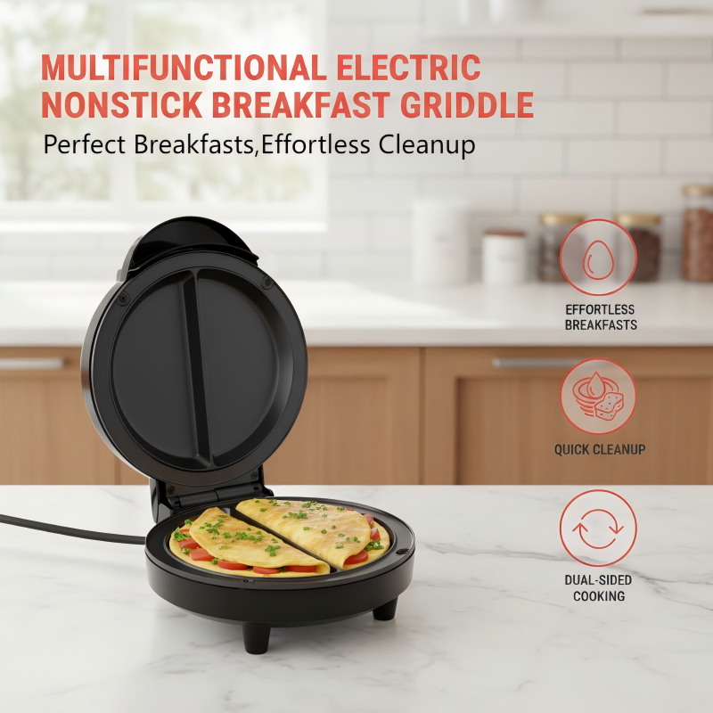 Multifunctionele Elektrische Dubbele Omeletmaker met Anti-aanbaklaag
