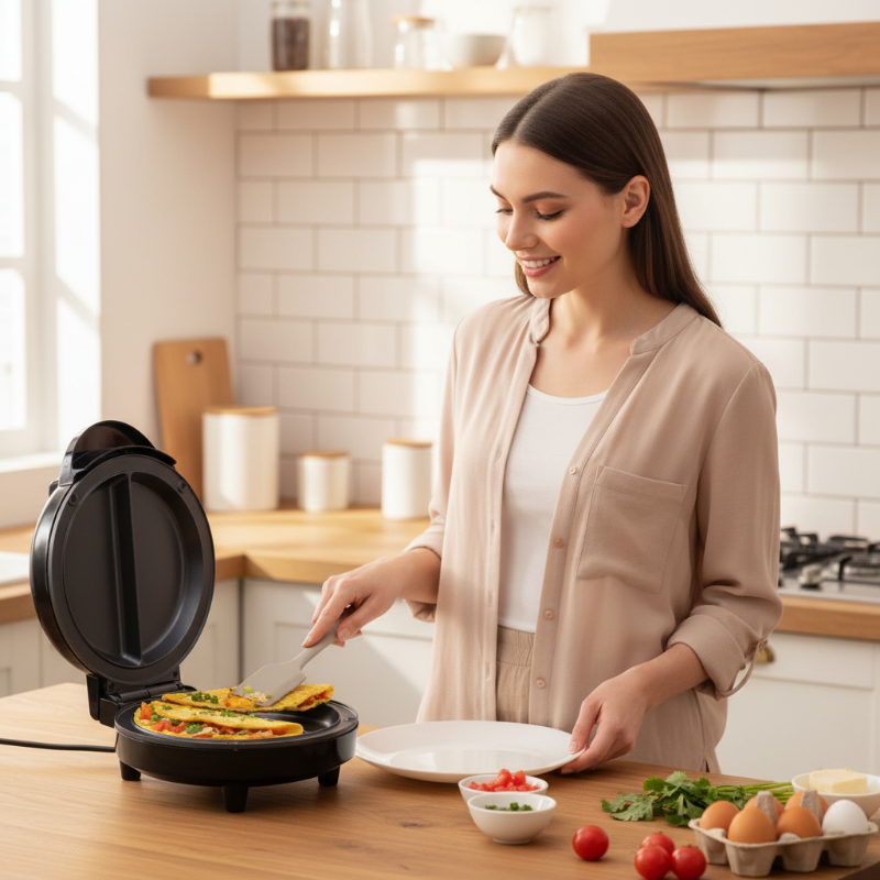 Multifunctionele Elektrische Dubbele Omeletmaker met Anti-aanbaklaag