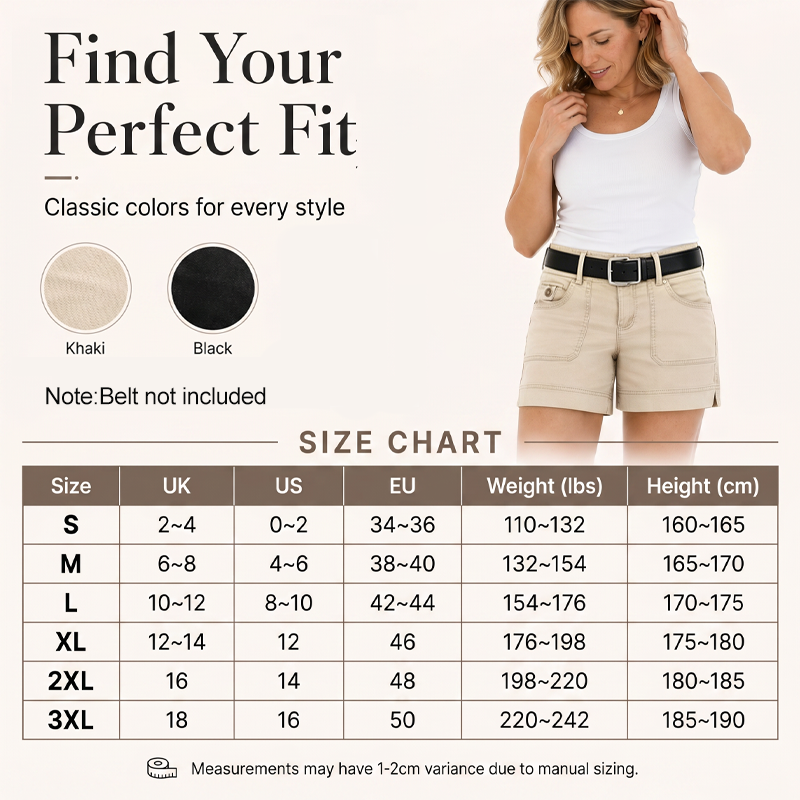 Casual stretchshorts voor dames met cargozakken