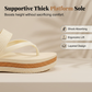 Platform teenslippers met geweven bandje voor dames