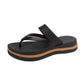 Platform teenslippers met geweven bandje voor dames