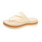 Platform teenslippers met geweven bandje voor dames