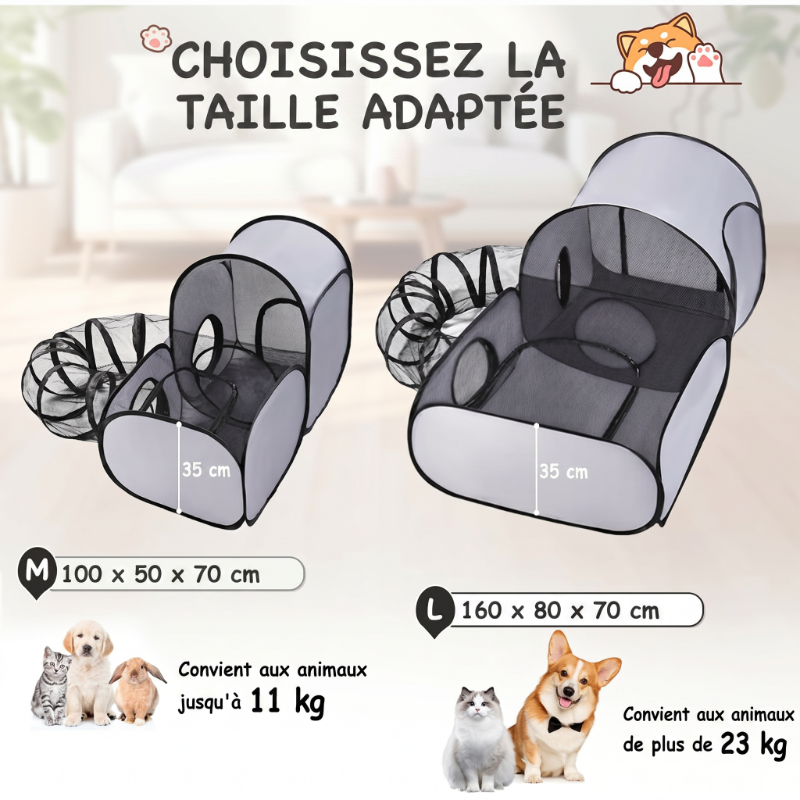 🐱 50% KORTING! 🏠 Veelzijdig kattenhuis met hekwerk – Ademend, wasbaar en opvouwbaar – Perfect als toevluchtsoord, speelplek of kraamhok – knus en praktisch 🐾✨