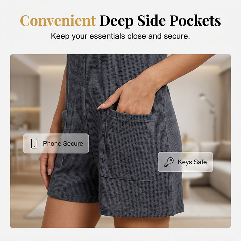 Mouwloze romper met knoopsluiting voor dames