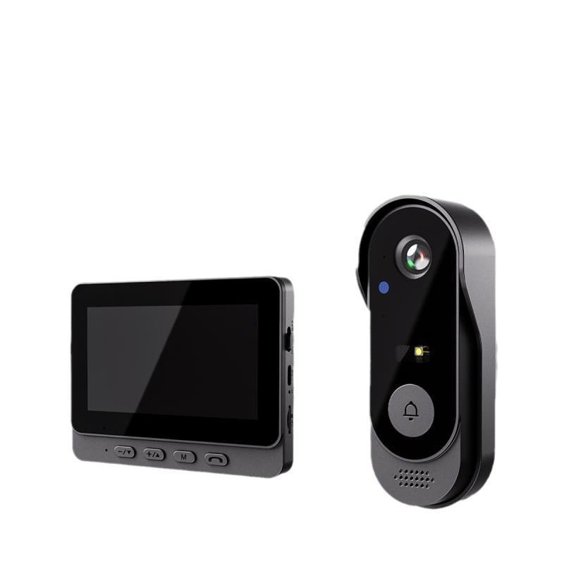 Draadloze deurbelcamera: 1080P, 170° groothoek, 4,3″ scherm, IPX65 waterdicht, nachtzicht