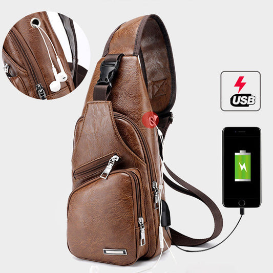Heren Multifunctionele Leren Borsttas - Premium Kwaliteit