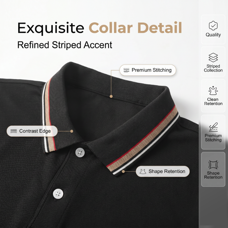 Heren Mode Contrast Revers Sneldrogend Korte Mouw T-Shirt