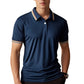Heren Mode Contrast Revers Sneldrogend Korte Mouw T-Shirt
