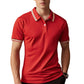 Heren Mode Contrast Revers Sneldrogend Korte Mouw T-Shirt
