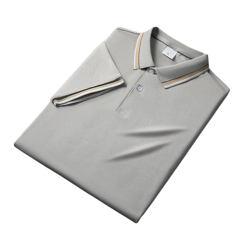 Heren Mode Contrast Revers Sneldrogend Korte Mouw T-Shirt