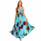 Dames maxi-jurk met print en spaghettibandjes