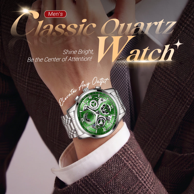 Heren klassiek kwarts horloge