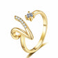 Verstelbare ring met glinsterende initiaal voor dames