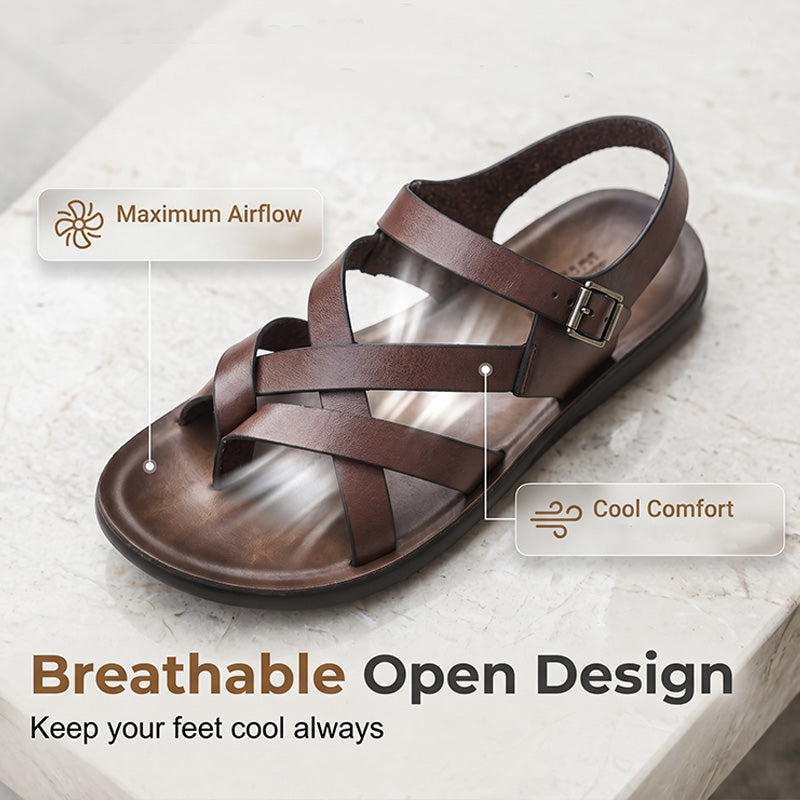 🌊 Heren Romeinse stijl sandalen – zachte zool zomer casual strandwandelschoenen