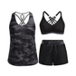 👙50% KORTING✨Tanktop, bikinitop én shorts in 1 set. Criss-cross rug, tummy control, en sneldrogende stof – jij bepaalt hoe je straalt op het strand!
