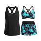 👙50% KORTING✨Tanktop, bikinitop én shorts in 1 set. Criss-cross rug, tummy control, en sneldrogende stof – jij bepaalt hoe je straalt op het strand!