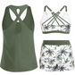 👙50% KORTING✨Tanktop, bikinitop én shorts in 1 set. Criss-cross rug, tummy control, en sneldrogende stof – jij bepaalt hoe je straalt op het strand!