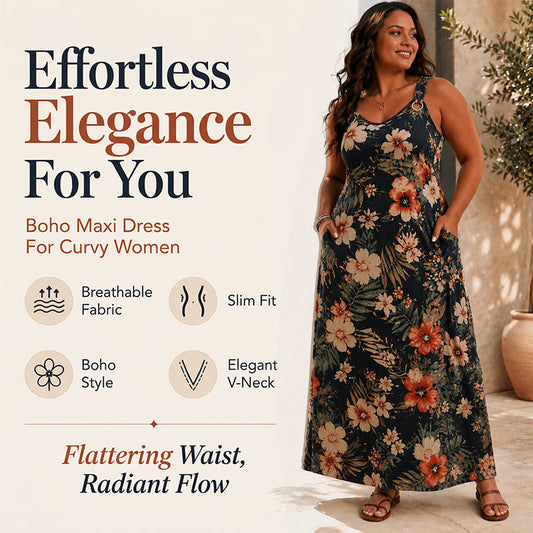 Dames plus size V-hals mouwloze maxi-jurk