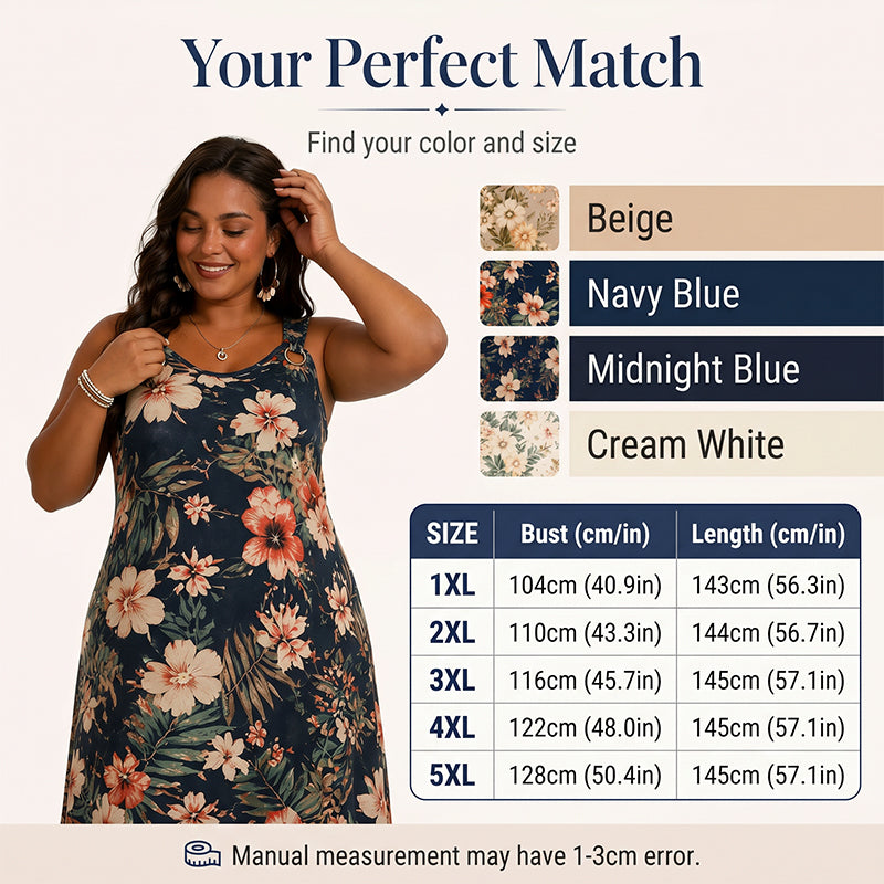 Dames plus size V-hals mouwloze maxi-jurk