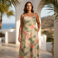 Dames plus size V-hals mouwloze maxi-jurk