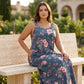Dames plus size V-hals mouwloze maxi-jurk