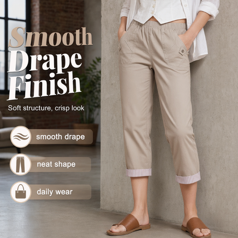Dames casual slim fit cropped broek